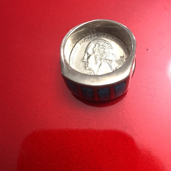 STERLING SILVER INLAID TURQUOISE RING - Picture 11 of 16